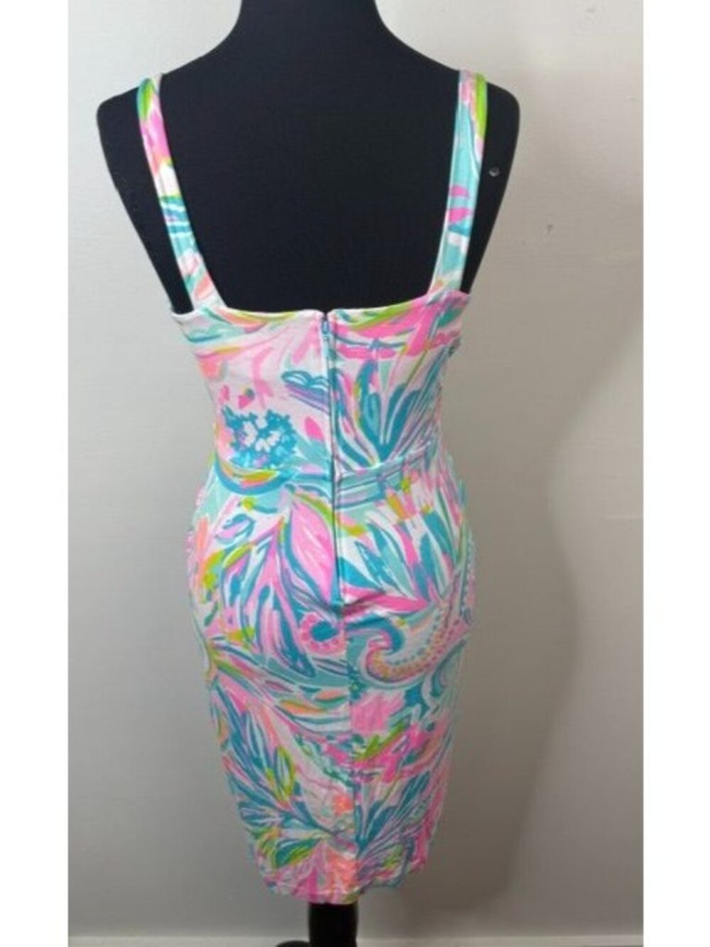 Lilly Pulitzer Women's Carnivale Coral Print Ricci Sleeveless Twist Dress Size 0 - Picture 5 of 6